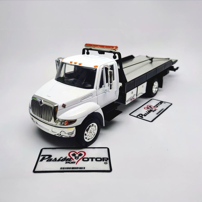 1:24 International Durastar 4400 2008 Grua de Plataforma Blanco Flat Bed JADA TOYS 00227