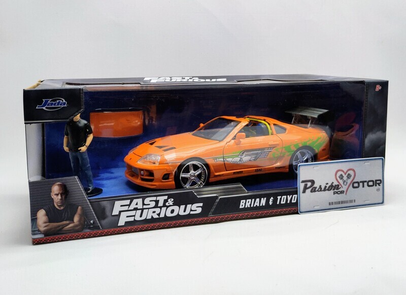 1:24 Toyota Supra A80 MK4 1995 Con Figura Brian´s Rapido y Furioso JADA TOYS 02502