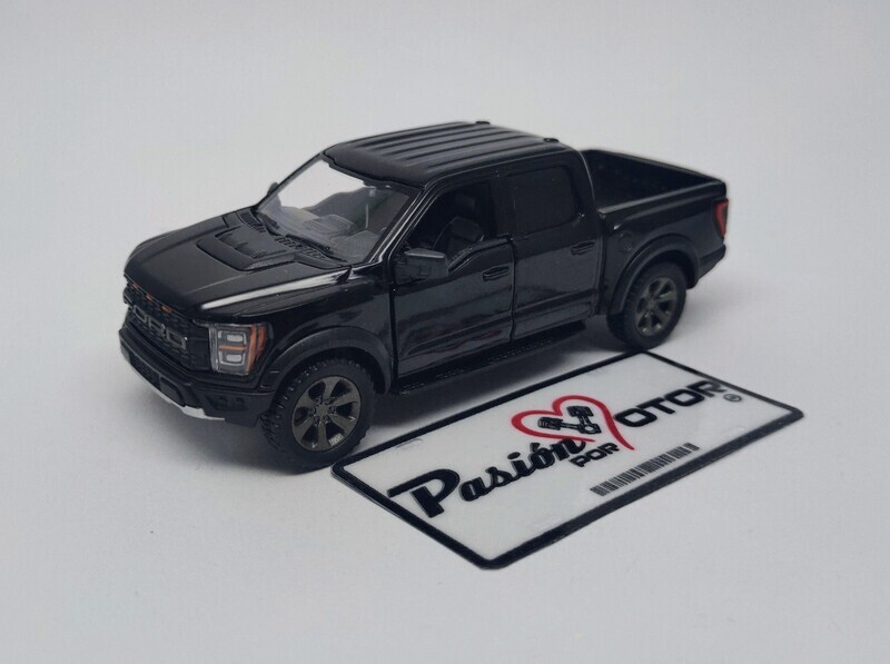 5 Pulgadas / 1:46 Ford F-150 Raptor Pick Up 2022 Negro KINSMART En Display a Granel 1:43