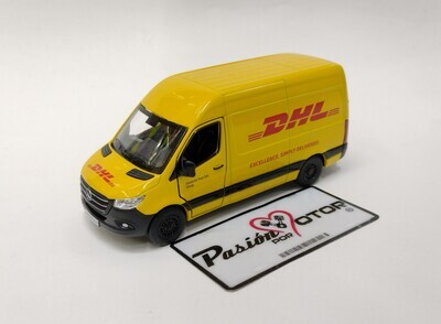 5 Pulgadas / 1:48 Mercedes Benz Sprinter Techo Sobreelevado 2020 DHL KINSMART En Display a Granel 02552