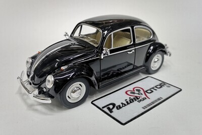 1:24 Volkswagen Beetle Sedan 1967 Classic Negro Brillante KINSMART En Display a Granel 02686