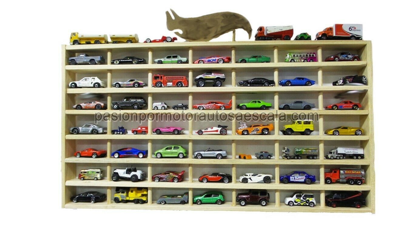 Repisa Para Escala 1:64 - Mueble Coleccionador En Madera Para 49 Piezas Tipo Hot Wheels 02788 Repisa Para Escala 1:64 - Mueble Coleccionador En Madera Para 49 Piezas Tipo Hot Wheels 02788