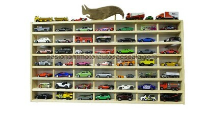 Repisa Para Escala 1:64 - Mueble Coleccionador En Madera Para 49 Piezas Tipo Hot Wheels 02788