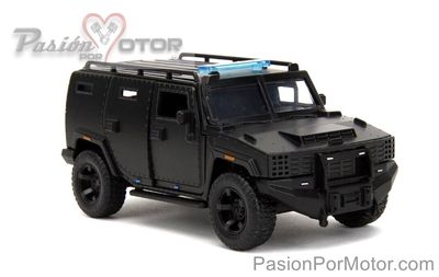 5 Pulgadas / 1:40 Hummer H2 SUV Agency Negro Mate Rapido y Furioso X JADA TOYS 1:32