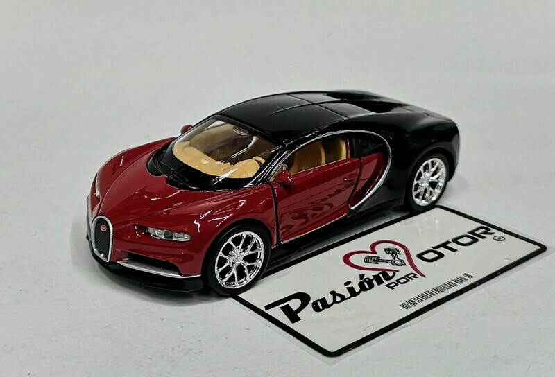 5 Pulgadas / 1:34 Bugatti Chiron Coupe 2017 Vino y Negro de WELLY Display a Granel 1:32 03093