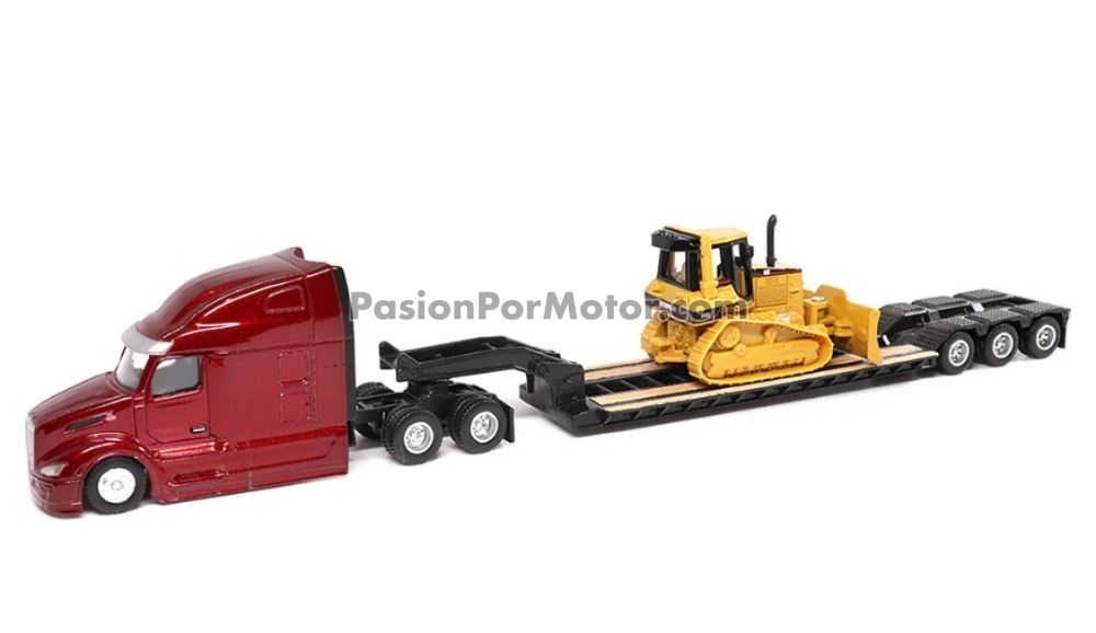 1:87 Peterbilt Model 579 UltraLoft Vino Con Trailer Low Boy + Cat D5M Dozer DIE CAST MASTERS Bulldozer Caterpillar 03435