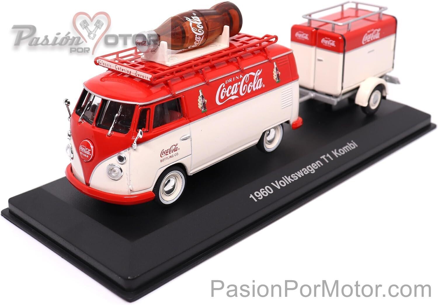 1:43 Volkswagen T1 Kombi Van 1960 Con Trailer - Coca Cola MOTOR CITY CLASSICS 03441