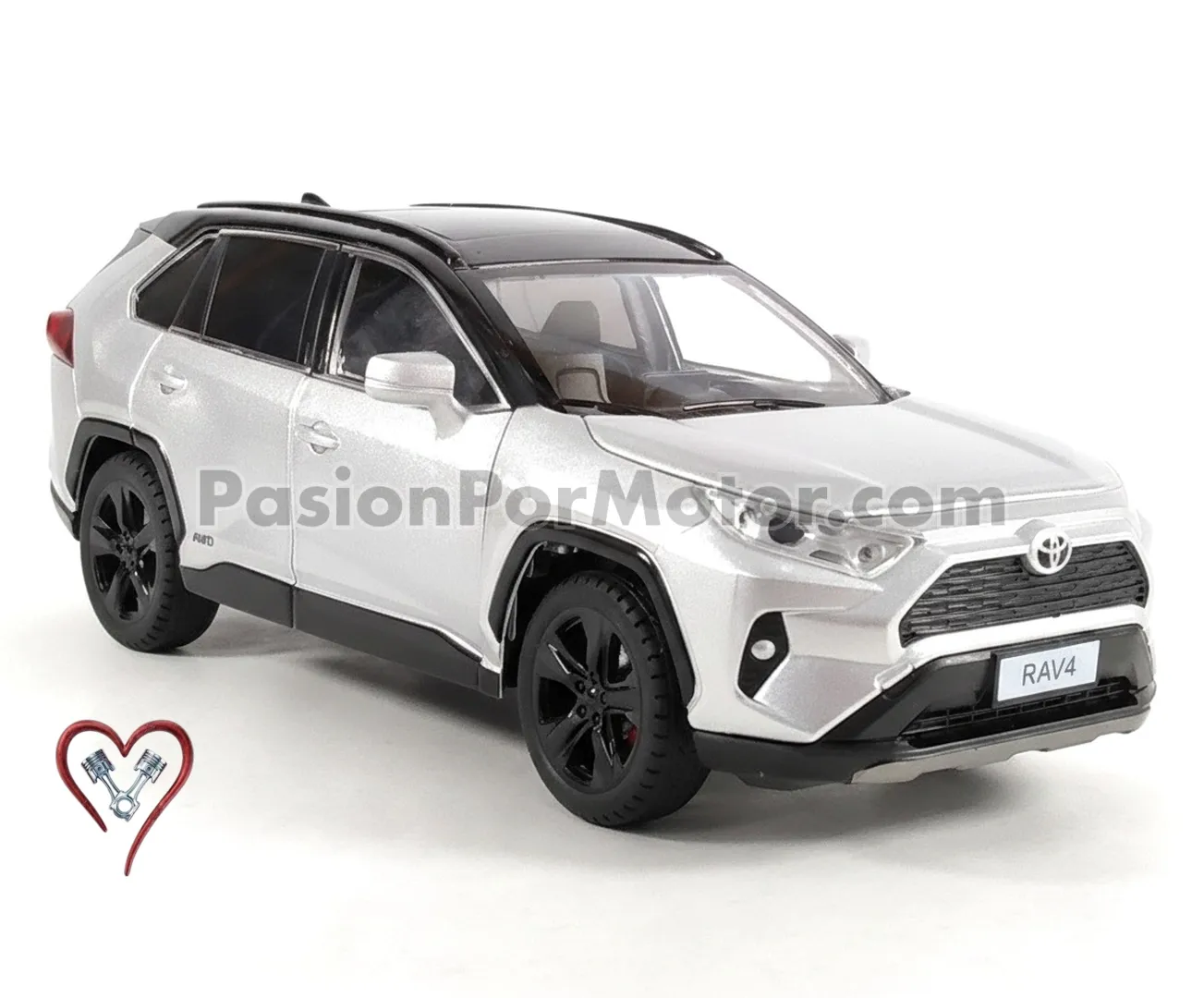 1:24 Toyota Rav 4 XSE Hybrid Suv 2019 Bitono Plata Con Negro KINGS TOY 03455 1:24 Toyota Rav 4 XSE Hybrid Suv 2019 Bitono Plata Con Negro KINGS TOY 03455