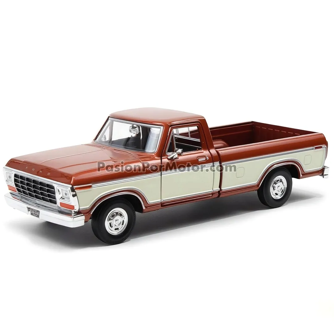 1:24 Ford F-150 Custom 1979 Bitono Bronce y Crema Pick Up MOTOR MAX Timeless Legends 03585