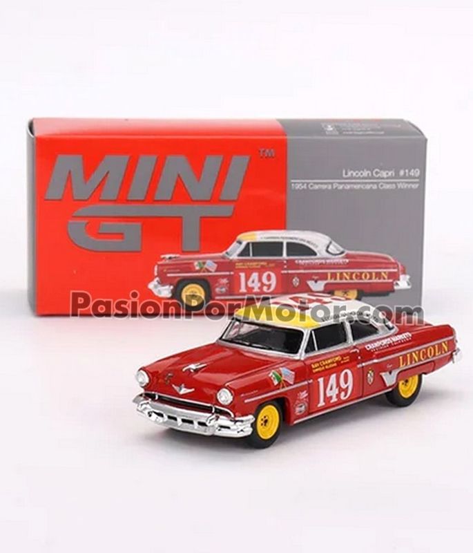 1:64 Lincoln Capri 1954 Ganador V Carrera Panamericana TRUE SCALE MINIATURES MODEL Mini GT 03805 1:64 Lincoln Capri 1954 Ganador V Carrera Panamericana TRUE SCALE MINIATURES MODEL Mini GT 03805