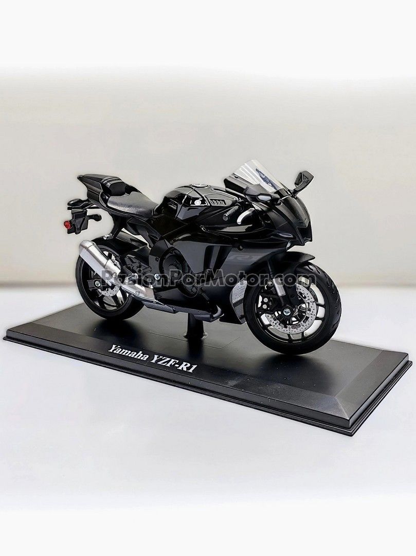 1:12 Yamaha YZF-R1 2021 Negro Con Base MAISTO Motor Cycles 03840