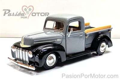 1:24 Ford Pick Up 1942 - 1947 Jailbar Gris Con Negro MOTOR MAX Timeless Legends 00430 1:24 Ford Pick Up 1942 - 1947 Jailbar Gris Con Negro MOTOR MAX Timeless Legends 00430
