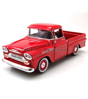 1:24 Chevrolet Apache Fleetside Pick Up 1958 Rojo MOTOR MAX Timeless Legends 00521 1:24 Chevrolet Apache Fleetside Pick Up 1958 Rojo MOTOR MAX Timeless Legends 00521