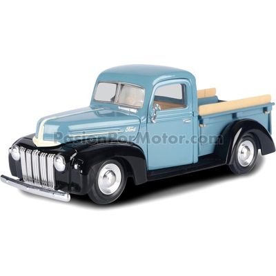 1:24 Ford Pick Up 1942 - 1947 Jailbar Azul Con Negro MOTOR MAX Timeless Legends