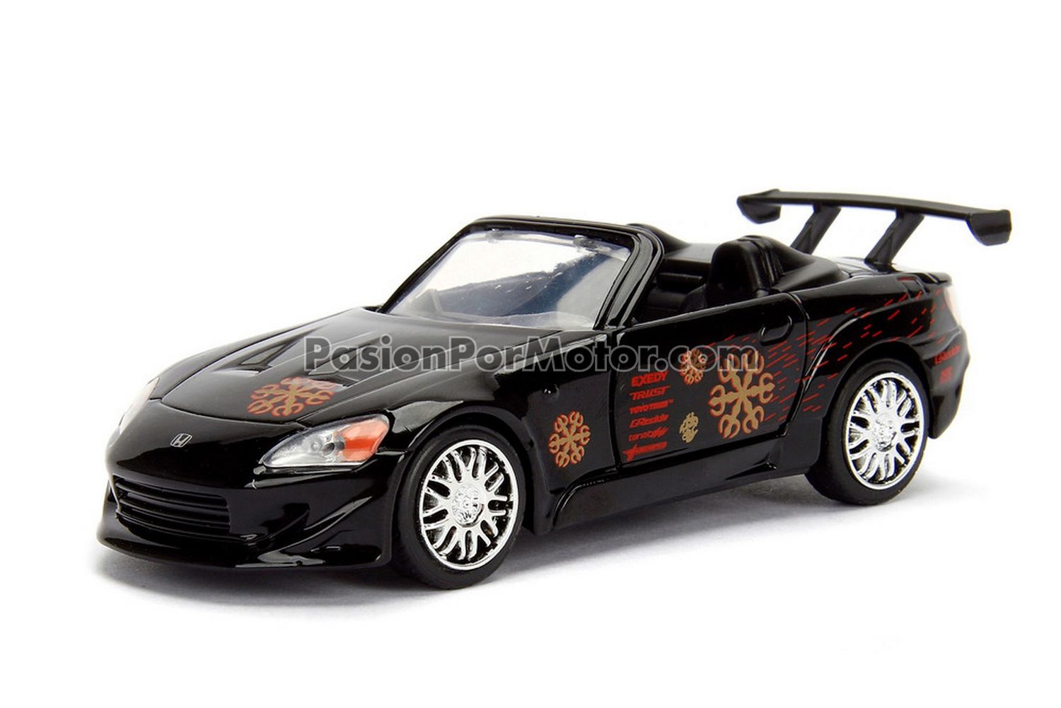 5 Pulgadas / 1:33 Honda S2000 Roadster 2001  Johnny´s Negro Rapido y Furioso 1 JADA TOYS 04034