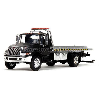 1:24 International Durastar 4400 2008 Grua de Plataforma Negro Mate JADA TOYS Flat Bed 04131