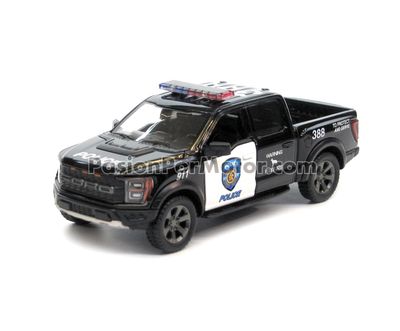 5 Pulgadas / 1:46 Ford F-150 Raptor Pick Up 2022 Patrulla Negro y Blanco KINSMART En Display a Granel 1:43 04132
