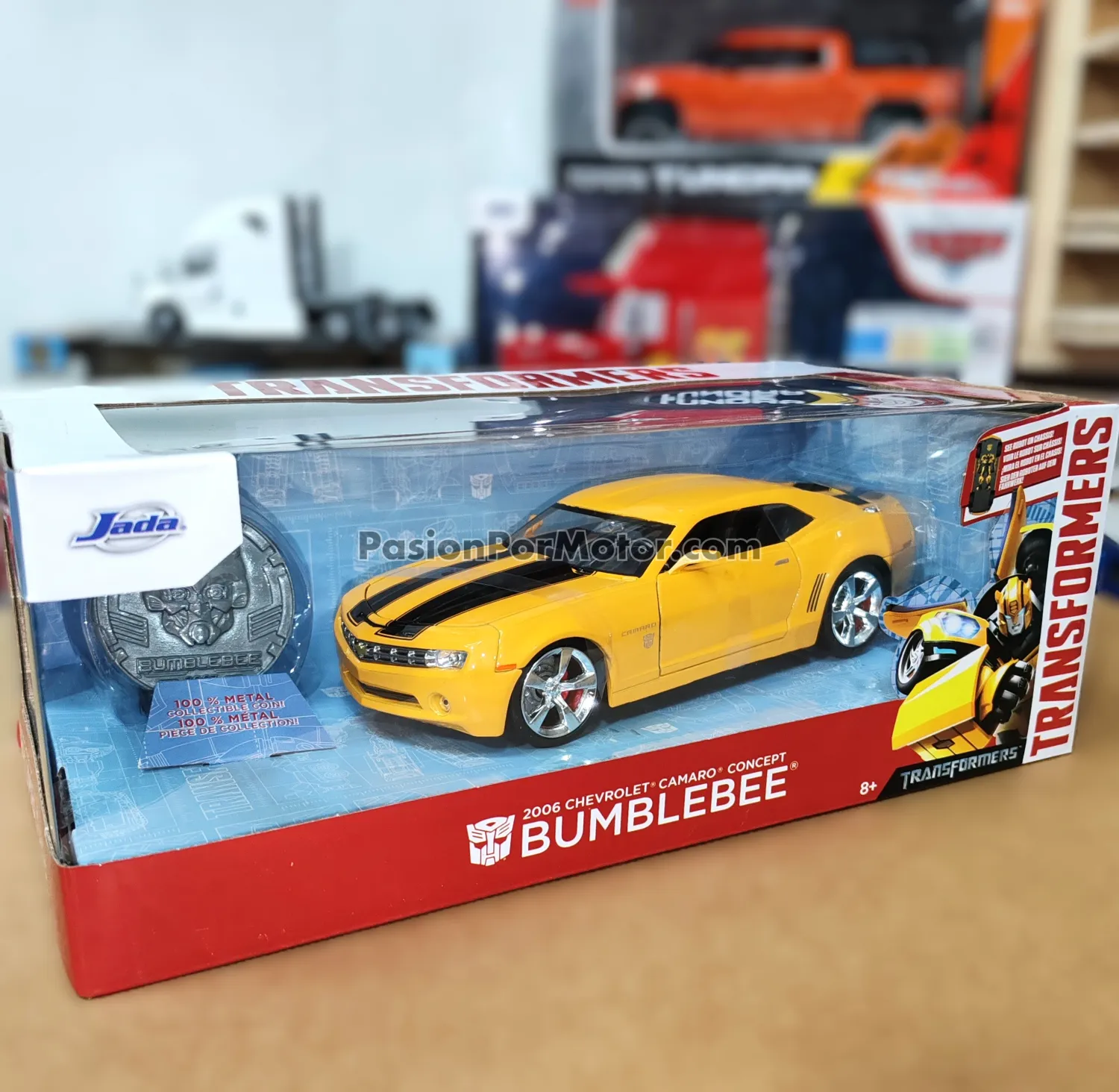 1:24 Chevrolet Camaro Concept 2006 Bumblebee Transformers Con Insígnia de Metal JADA TOYS Hollywood Rides 04151 1:24 Chevrolet Camaro Concept 2006 Bumblebee Transformers Con Insígnia de Metal JADA TOYS Hollywood Rides 04151