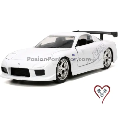 5 Pulgadas / 1:33 Mazda RX-7 Coupe 1995 Blanco Race Wars Rapido y Furioso 1 JADA TOYS 04276