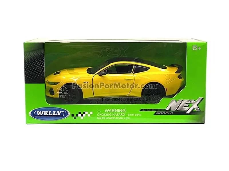 1:25 Ford Mustang GT 5.0 2024 Amarillo WELLY Nex Models 1:24