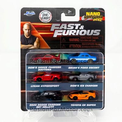1.65 Pulgadas / Set Multipack 6 Piezas Nano Rapido y Furioso #2 Charger Daytona, Ford Escort, Lykan Hypersport, Ice Charger, Dodge Charger SRT Hellcat 2020, Toyota GR Supra JADA TOYS Hollywood R 04401 1.65 Pulgadas / Set Multipack 6 Piezas Nano Rapido y Furioso #2 Charger Daytona, Ford Escort, Lykan Hypersport, Ice Charger, Dodge Charger SRT Hellcat 2020, Toyota GR Supra JADA TOYS Hollywood R 04401