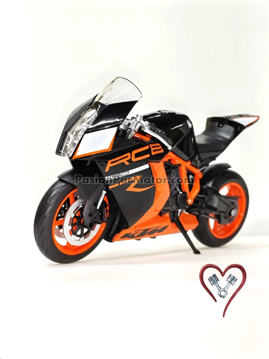1:10 KTM 1190 RC8 R 2012 Negro y Naranja WELLY 04748