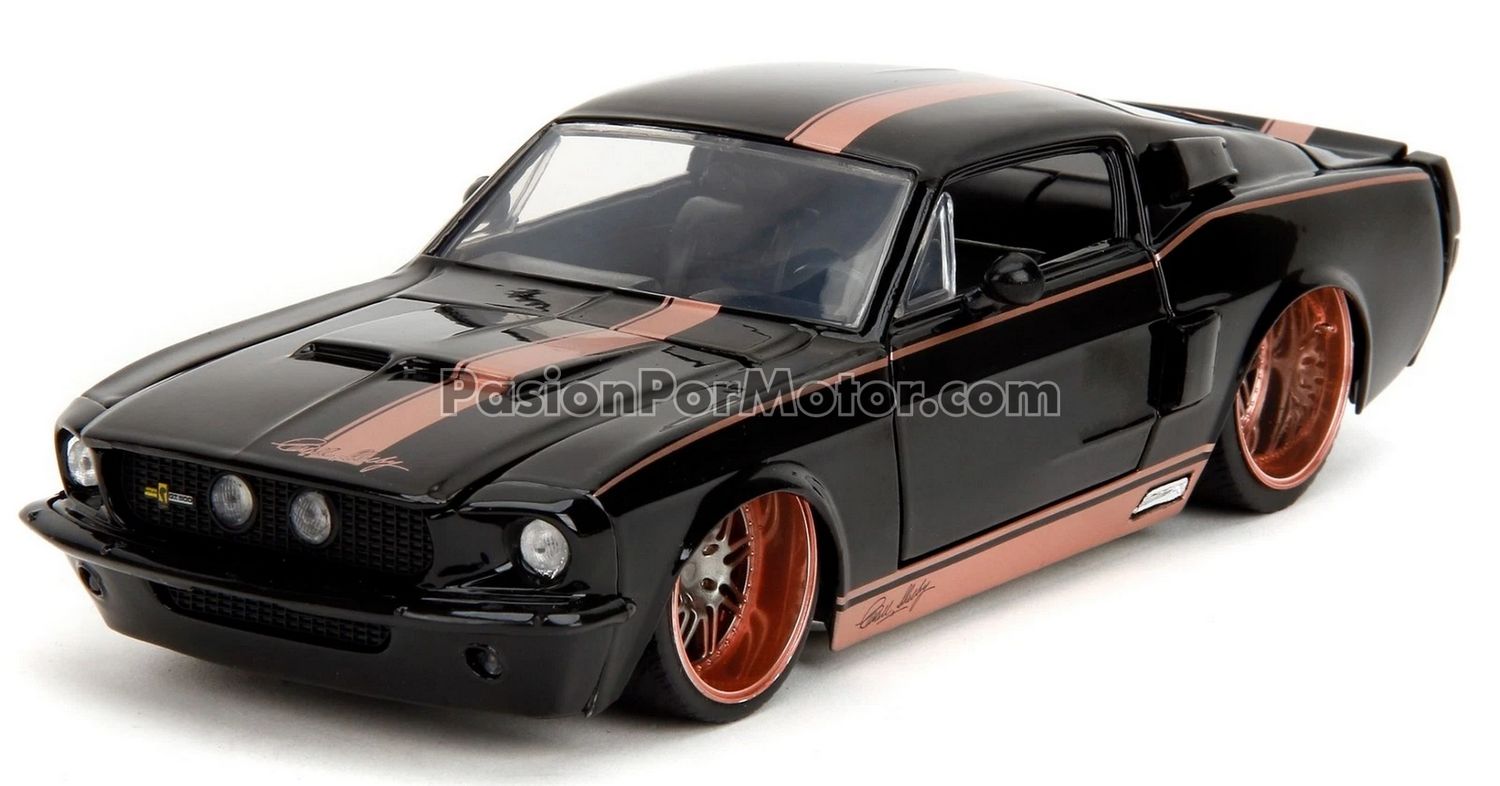1:24 Shelby GT-500 Coupe 1967 Negro Con Franjas Champagne JADA TOYS Pink Slips Ford Mustang 04752
