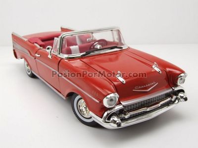 1:18 Chevrolet Bel Air 1957 Convertible Rojo MOTOR MAX Timeless Classics 00822