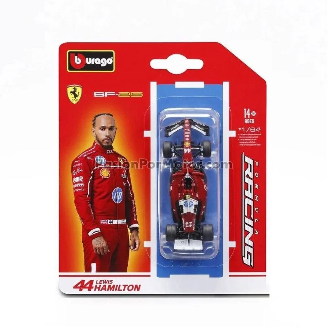 1:64 Ferrari SF-25 #44 Lewis Hamilton Formula 1 2025 BBURAGO Formula Racing 00805