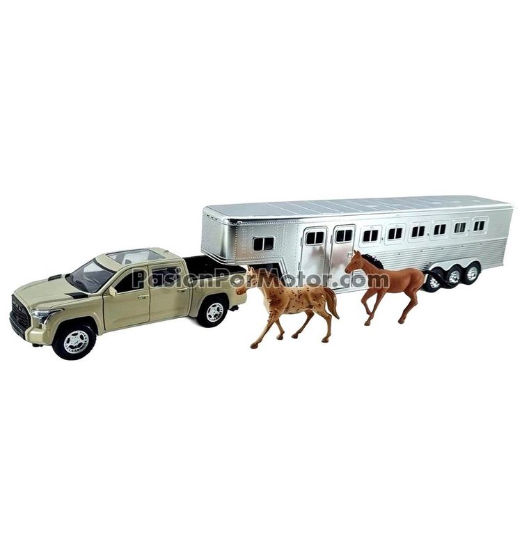 1:32 Toyota Tundra PRO 2024 C Remolque Cromado Trailer P Caballos NEW RAY 04843 1:32 Toyota Tundra PRO 2024 C Remolque Cromado Trailer P Caballos NEW RAY 04843