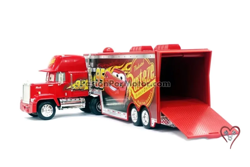 1:24 Mack Super Liner II 1985 ¨Mack¨ Con Trailer Remolque Cars Disney - Pixar JADA TOYS Hollywood Rides 04897