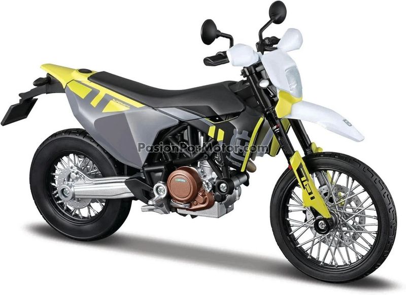 1:12 Husqvarna 701 Supermoto 2023 Gris, Blanco y Amarillo MAISTO MotorCycles Trial Cross 04932 1:12 Husqvarna 701 Supermoto 2023 Gris, Blanco y Amarillo MAISTO MotorCycles Trial Cross 04932