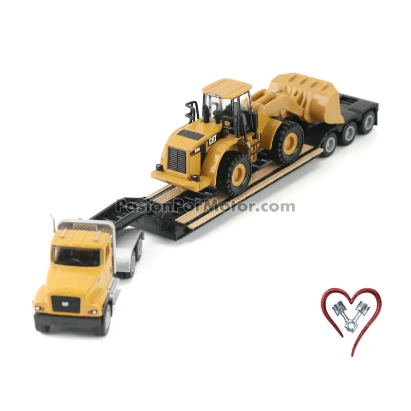 1:87 Caterpillar CT681 Day Cab Amarillo Con Trailer Lowboy y Cat 950G Cargador DIE CAST MASTERS 04943 1:87 Caterpillar CT681 Day Cab Amarillo Con Trailer Lowboy y Cat 950G Cargador DIE CAST MASTERS 04943
