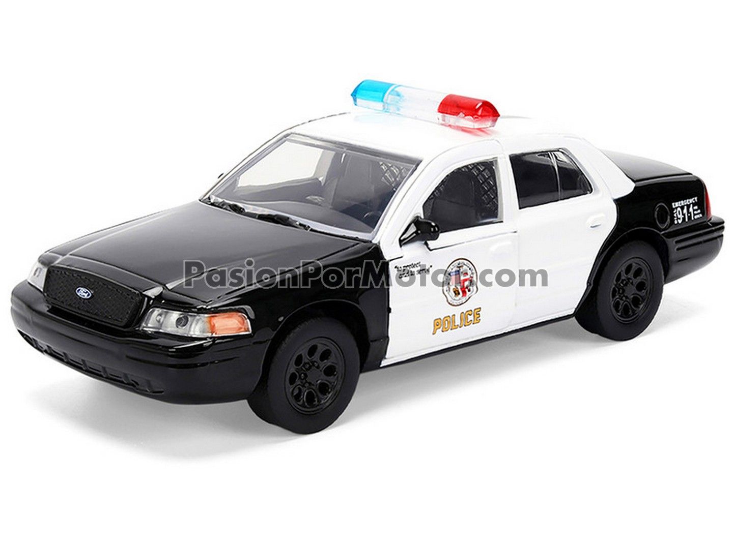 5 Pulgadas / 1:39 Ford Crown Victoria Police Interceptor LAPD Rapido y Furioso 1 JADA TOYS 1:32 04999