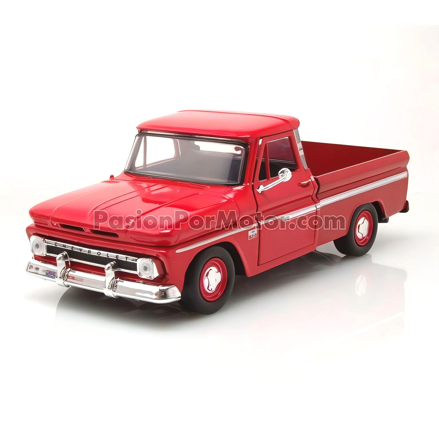 1:24 Chevrolet C-10 Fleetside Pick Up 1966 Rojo MOTOR MAX 05021