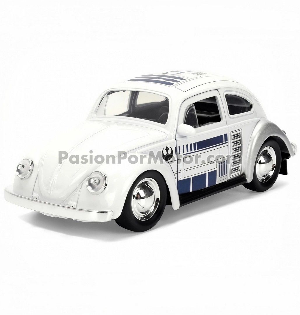 5 Pulgadas / 1:32 Volkswagen Drag Beetle 1959 Con Graficos R2-D2 Star Wars JADA TOYS Disney VW Vocho 05040