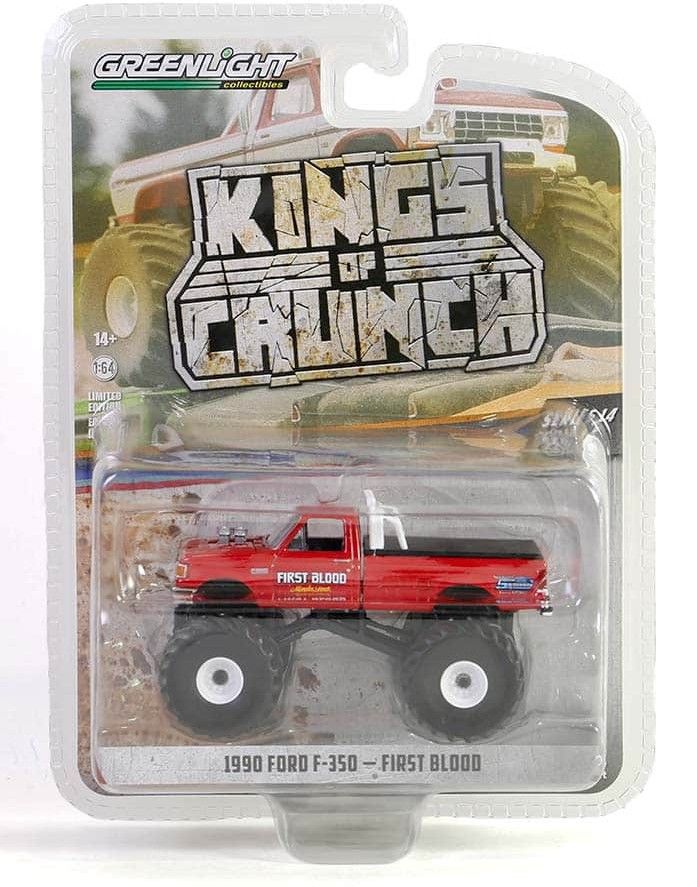 1:64 Ford F-350 Pick Up 1990 First Blood Monster Truck GREENLIGHT Kings Crunch Serie 14 05076