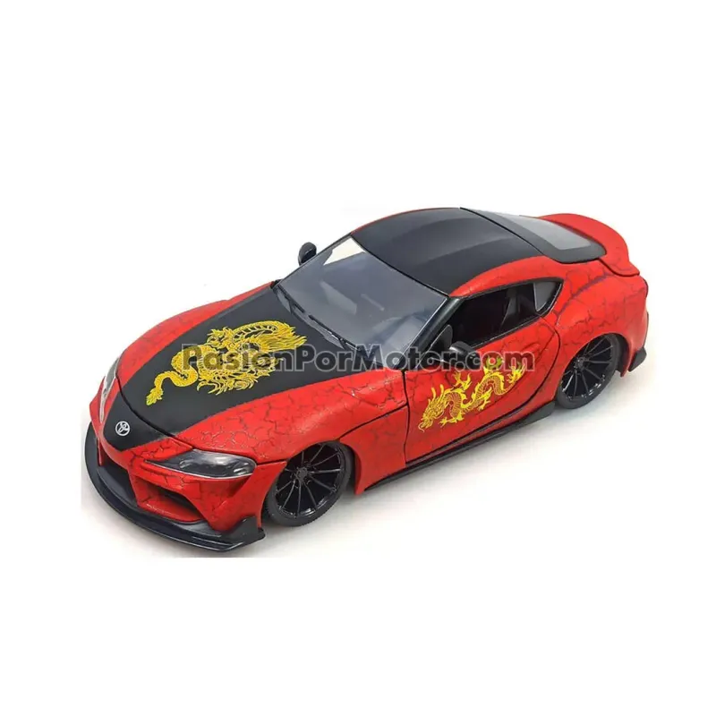 1:24 Toyota GR Supra Coupe 2020 Rojo y Negro Con Graficos JADA TOYS Pink Slips 05100