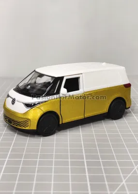 5 Pulgadas / 1:38 Volkswagen ID. Buzz Cargo 2024 Bitono Blanco y Amarillo WELLY Display a Granel 05107