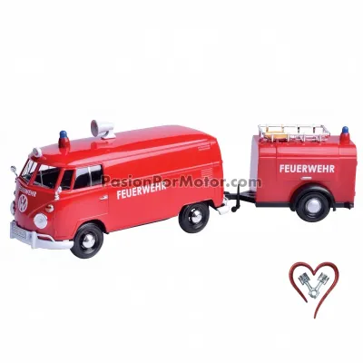 1:24 Volkswagen Type 2 T1 Combi Panel 1961 Con Remolque Departamento De Bomberos MOTOR MAX Vw 05217 1:24 Volkswagen Type 2 T1 Combi Panel 1961 Con Remolque Departamento De Bomberos MOTOR MAX Vw 05217