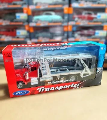 1:32 Kenworth W900 Day Cab 1995 Nodriza Corta Rojo WELLY Transporter 05238