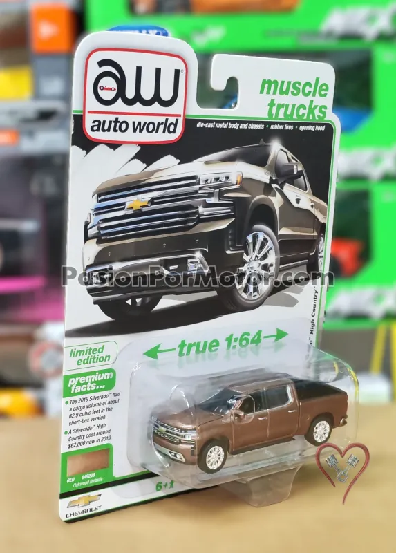 1:64 Chevrolet Silverado High Country 2019 Cafe AUTO WORLD Muscle Trucks Premium Series 2026 W1 A Pick Up 05264