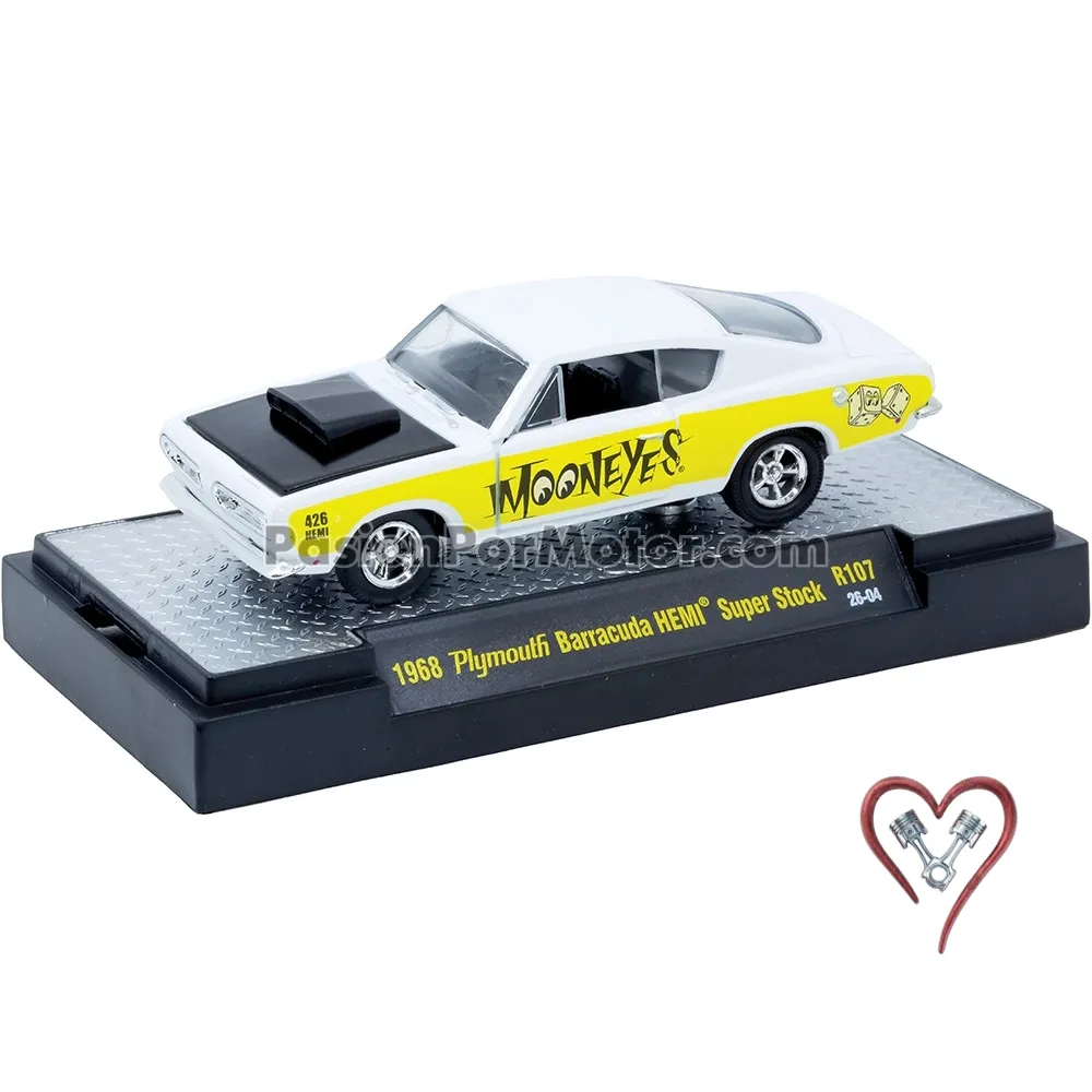 1:64 Plymouth Barracuda HEMI Super Stock 1968 Mooneyes M2 MACHINES Auto Thentics R107 05272