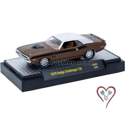 1:64 Dodge Challenger T/A 1970 Café Con Techo Blanco M2 MACHINES Auto Thentics R107 05273