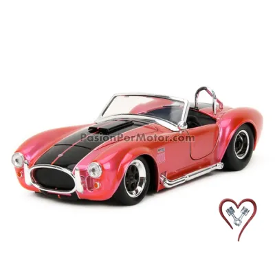 1:24 Shelby Cobra 427 S/C Roadster 1965 Rosa Fucsia Con Franjas JADA TOYS Pink Slips 05277