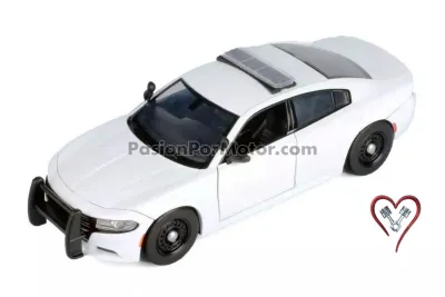 1:24 Dodge Charger Pursuit 2023 Blanco Liso Patrulla MOTOR MAX 05279