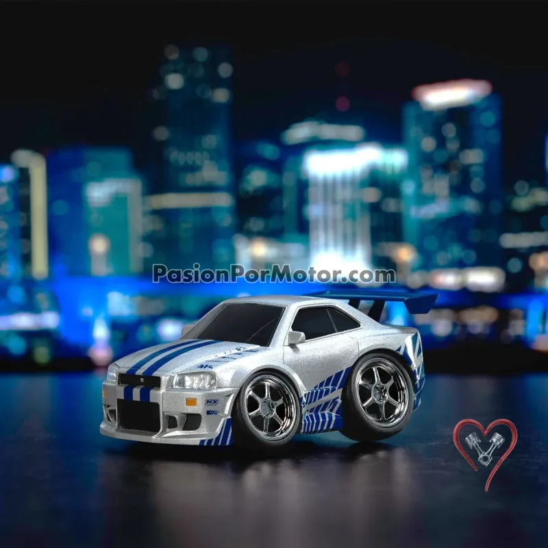 1:28 Nissan Skyline GT-R BNR34 1999 Plata Brian´s Rapido Y Furioso 2 JADA TOYS  Small Blocks 05292