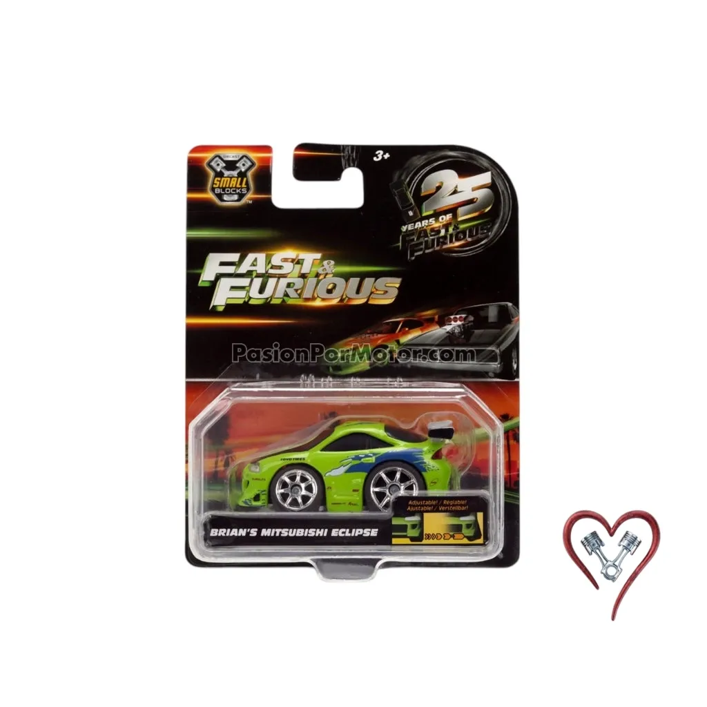 2.5 Pulgadas / 1:43 Mitsubishi Eclipse 1995 Verde Brian´s Rapido Y Furioso 1 JADA TOYS Small Blocks 05298 2.5 Pulgadas / 1:43 Mitsubishi Eclipse 1995 Verde Brian´s Rapido Y Furioso 1 JADA TOYS Small Blocks 05298
