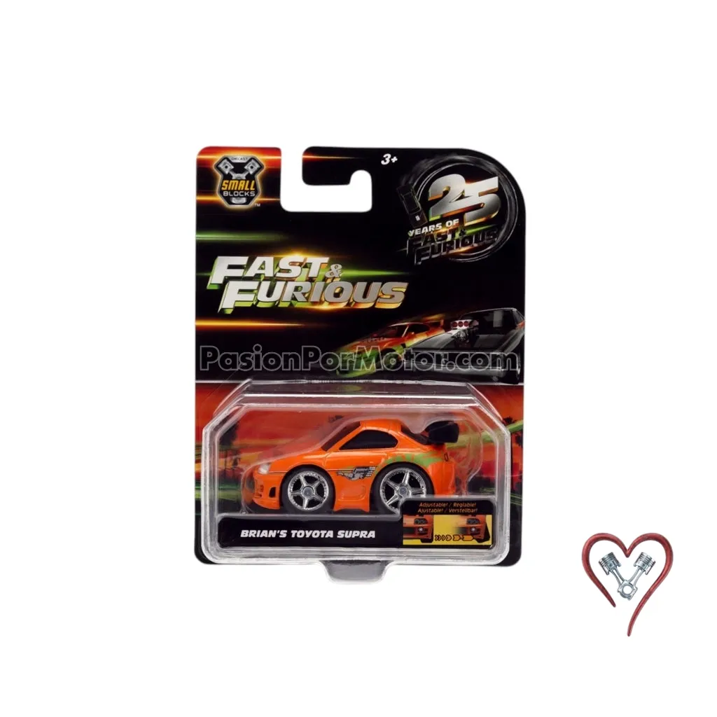2.5 Pulgadas / 1:43 Toyota Supra A80 MK4 1995 Naranja Brian´s Rapido Y Furioso JADA TOYS Small Blocks 05296
