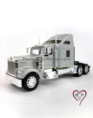 1:32 Kenworth W900 Aerocab 1995 Plata Cabina WELLY Transporter Display a Granel Tractocamion 05336